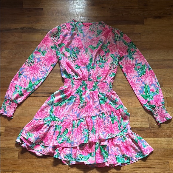 Lilly Pulitzer Dresses & Skirts - Lilly Pulitzer Pink and Green Floral Mini Dress